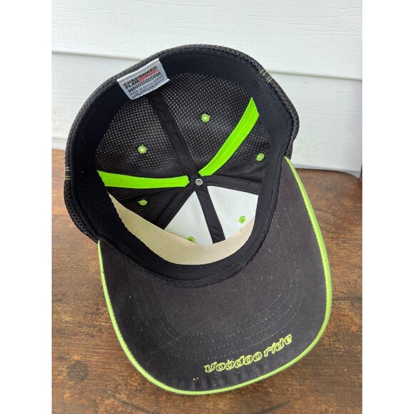 Vintage Dale Earnhardt Jr Voodoo Ride Black & Neon Green Skull Logo Mesh Back Ca - Picture 3 of 4